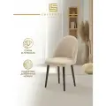 Стул для кухни Lite L02, велюр с эффектом букле бежевый, опора венге