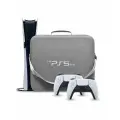Сумка квадратная для Sony Playstation 5 PRO PS5 и геймпадов Dualsense чехол Серая Bag Кейс