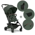 Коляска Joolz Aer+ Forest Green c бампером, подножкой и подстаканником, зеленая, легкая и компактная прогулочная коляска для путешествий