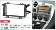 Переходная рамка 2-DIN для а/м TOYOTA Matrix 2008-11 / PONTIAC Vibe 2008-09 CARAV 11-338