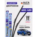 Дворники для LADA VESTA / SW Cross (с 2019 г.) 600/450 мм бескаркасные ALCA (Германия) с креплением VATL5.1