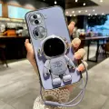 Чехол OPPOReno11 Pro, для OPPOReno11, силиконовый, с ремешком астронавта, морской синий