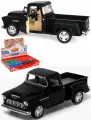 Металлическая машинка 1:32 1955 Chevy Stepside Pick-up (Матовый) KT5330MD, инерционная / Черный