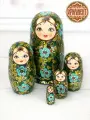 Матрешка деревянная детская развивающая игрушка 5 мест 11 см Орнамент