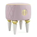 Пуфик Византия Круглый на Высоких ножках Велюр лавандер / ножки - слоновая кость Djivani