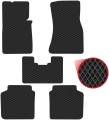 Автомобильные коврики EVA для BMW 7 VI G12 Long (2015-н/в), чёрные с чёрным кантом, ячейка - ромб