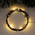 Гирлянда Нить 10 м роса, IP20, чeрная нить, 100 LED, свечение тeплое белое, 12 В