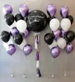Черный шар гигант с шариками с гелием