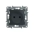 Legrand Etika Антрацит Розетка без заземления со шторками, винт. клем. 672634, 8 шт.