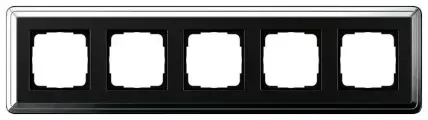 Рамка на 5 постов Gira ClassiX, универсальный монтаж, цвет хром/черный