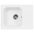 Кухонная мойка AquaGranitEx белая M-13 квадратная с крылом/331
