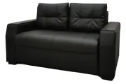 Прямой диван Атлант литл черный экокожа, выкатной, 164х90х81 см, с ящиком для белья