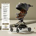 Легкая складная двусторонняя детская коляска из алюминиевого сплава с высокой посадкой и откидыванием