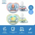 Пустышка силиконовая ортодонтическая Philips AVENT Ultra Air SCF085/12 0-6 м, 2 шт., желтый/розовый/белый, 2 шт.