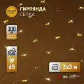 Гирлянда новогодняя сетка ЭРА ERAPS-SKW1 на окно IP65 2x3 м 300 LED тёплый свет