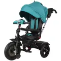 Трехколесный велосипед с ручкой и музыкальной панелью TechTeam Luxury, бирюзовый