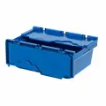 Ящик вкладываемый для хранения сплошной с распашной крышкой, голубой, 600х400х220, KV 6422 LF 64