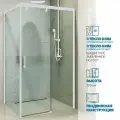 Душевой уголок GWMPSLRC863A 80x135 см, цвет фурнитуры белый матовый, стекло бесцветное закаленное 8/6 мм