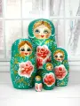 Матрешка деревянная детская развивающая игрушка традиционная 5 мест 15 см Орнамент