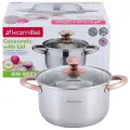 Кастрюля 3 л. из нержавеющей стали Kamille KM 4932 с медными ручками (3 л. / серебристый)