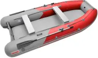 Лодка надувная ПВХ под мотор ROGER Sfera 3300, лодка роджер НДНД с ковриком призма (красный-серый)