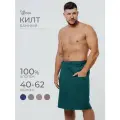 Килт VOTEX, мужской, вафельный, для бани, сауны, универсальный размер, изумрудный, 60х140 см