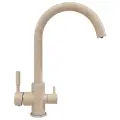 Смеситель для кухни / мойки Polygran Элара Дуо Бежевый (Песочный) / С фильтром / Латунный / Кран для кухни