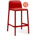 Комплект из 2-х полубарных стульев со спинкой NARDI Faro Mini, высота сиденья 65 см, цвет красный