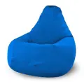 Кресло-мешок Груша, Puff Daddy, Синий Велюр, XXXL, 200 литров, КОМФОРТ, пуф, кресло, бескаркасная мягкая мебель