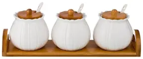 Набор сахарниц lefard native 3 шт. с ложками, 350 мл, на подставке 33,5х8,5х11,5 см
