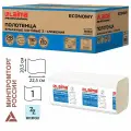 Полотенца бумажные 190 шт, комплект 28 пачек, LAIMA ECONOMY (H2), Z-сложение, натуральный цвет, 22,5х20,5 см, 115360
