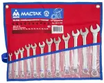 Набор комбинированных ключей, 8-22 мм, 12 предметов мастак 0211-12P