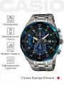 Наручные часы CASIO Edifice, черный, серебряный, синий
