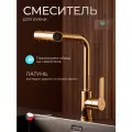 Смеситель для кухни Bach Feel Water, поворотный излив, 4 режима подачи воды, латунь, золотой / Код 16066