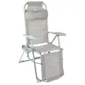 Кресло-шезлонг Nika КШ3/2, складное, 8 положений спинки, серый, 82x59x116 см