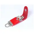 Кожаная флешка брелок для нанесения логотипа (128 Гб / GB USB 2.0 Красный/Red 209)