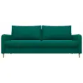 Прямой диван Остин, Велюр, Зеленый, Ящик для белья, 215х105х85см