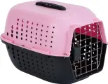Авиа переноска для домашних животных Чистый котик 48,5х32х30 см, нержавеющая сталь, розовый