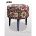 Пуф BORDADO BARBI для прихожей 42 х 42 x 45см, круглый, гобелен, велюр, тканевые ножки