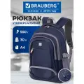 Рюкзак (ранец) мужской, женский, школьный, подростковый городской Brauberg Райдер 30 л, 3 отделения, 46х31х18 см, 225523