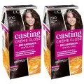 L'Oreal Paris Casting Creme Gloss стойкая краска-уход для волос, 200 черный кофе - 2 шт