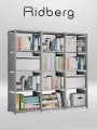 Стеллаж Ridberg для хранения, 12 секций, стальной каркас, серый