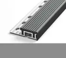 Противоскользящий угловой профиль, закладной под плитку до 10 мм, лука ПУ 09-1.2500.414, длина 2,5м, алюминиевый с ПВХ вставкой Серый