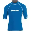 Футболка из лайкры мужская с коротким рукавом для водного спорта CRESSI RASH GUARD синий (Размер L)