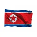 Флаг Северной Кореи кндр, 90х135 см на шёлке для ручного древка