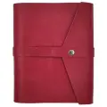 Ежедневник недатированный кожаный на кольцах А5. Красный. С застежкой на кнопку