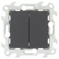 1 шт. Simon 24 Графит Двухклавишный переключатель