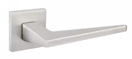 Ручка дверная межкомнатная на квадратной розетке Сорренто, никель супер матовый