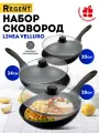 Набор сковородок с крышками 20 см, 24 см, 28 см для индукционной плиты Regent inox