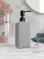 Дозатор для жидкого мыла Emily Slim с черной металлической помпой, бетон 250 мл, серый матовый
